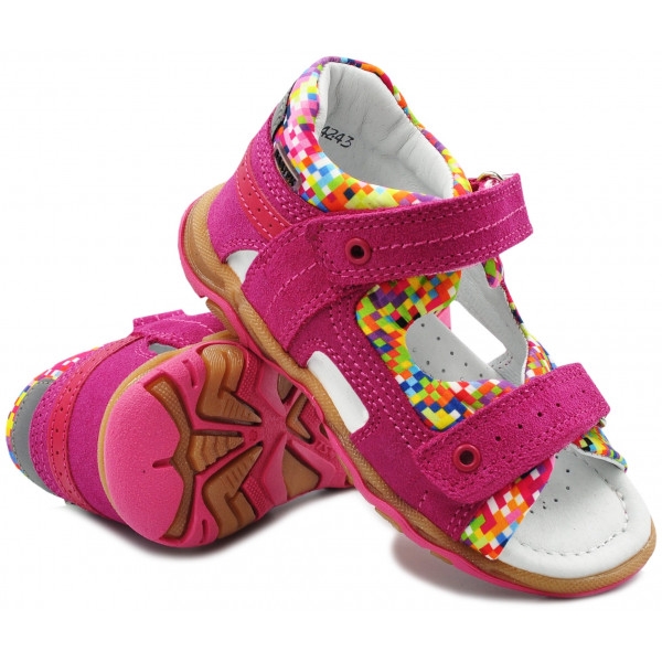 Sandały Buty Bartek w-11848-7/v42 Kolorowe Sandały dla Dziewczynki na Rzepy