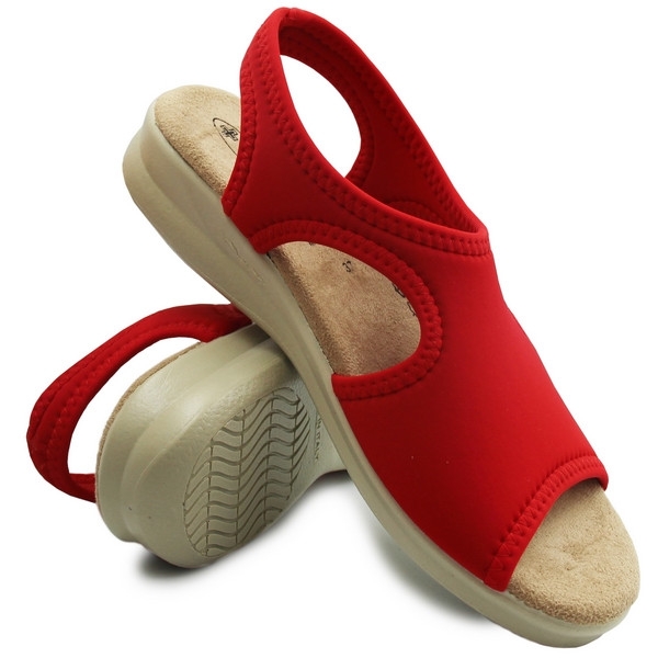 Wygodne lekkie sandały dla kobiet czerwone do pracy na lato Sanital Flex 8024.17