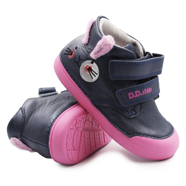 Buty dla dziewczynki na wiosnę z króliczkiem D.D.Step a066-343 Royal Blue
