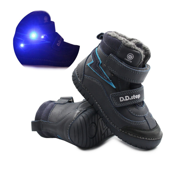 Buty Na Zimę Dla Chłopca Ocieplane LED DD STEP W050-42707M